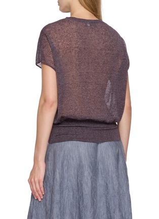 Back View - Click To Enlarge - SWAYING - Dropped Shoulder Sheer Linen Knit Top
