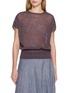 SWAYING Dropped Shoulder Sheer Linen Knit Top