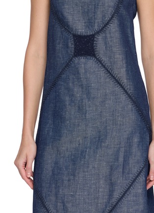  - SWAYING - Crocheted Panel Linen Slip Dress