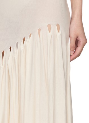  - SWAYING - Asymmetrical Cutout Pleated Silk Skirt