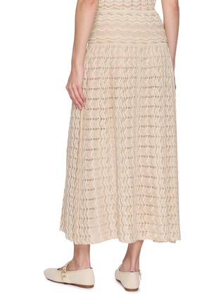 Back View - Click To Enlarge - SWAYING - Waist-Cinching Textured Midi Skirt
