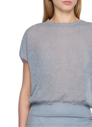 - SWAYING - Dropped Shoulder Sheer Linen Knit Top