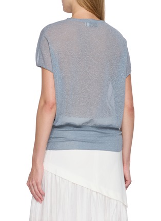 Back View - Click To Enlarge - SWAYING - Dropped Shoulder Sheer Linen Knit Top