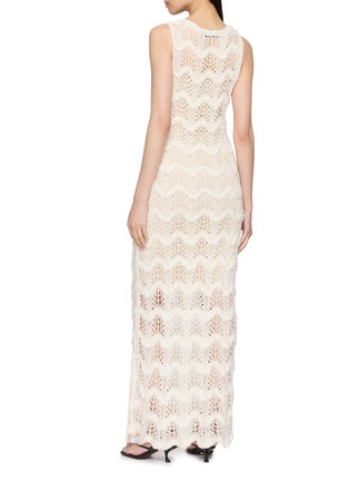 Back View - Click To Enlarge - SWAYING - Crochet Sheer Silk Tank Long Dress