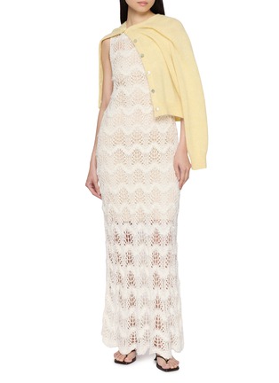 Figure View - Click To Enlarge - SWAYING - Crochet Sheer Silk Tank Long Dress