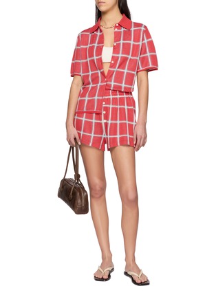 Figure View - Click To Enlarge - GUEST IN RESIDENCE - Picnic Plaid Silk Linen Shorts