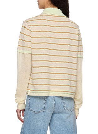 Back View - Click To Enlarge - GUEST IN RESIDENCE - Layered Stripe Cashnere Rugby Shirt