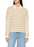 GUEST IN RESIDENCE Layered Stripe Cashnere Rugby Shirt
