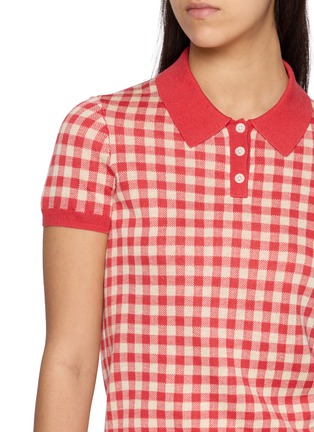  - GUEST IN RESIDENCE - Gingham Shrunken Silk Linen Polo Shirt