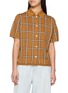 GUEST IN RESIDENCE Picnic Plaid Silk Linen Shirt