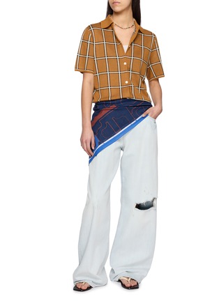 Figure View - Click To Enlarge - GUEST IN RESIDENCE - Picnic Plaid Silk Linen Shirt