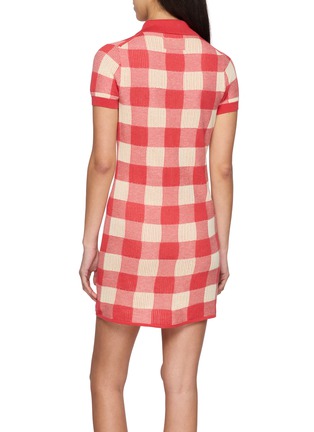 Back View - Click To Enlarge - GUEST IN RESIDENCE - Gingham Silk Linen Polo Dress