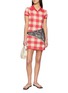 Figure View - Click To Enlarge - GUEST IN RESIDENCE - Gingham Silk Linen Polo Dress