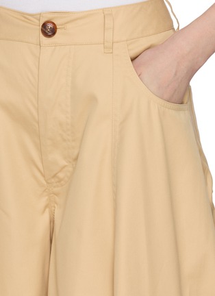  - LAMRONS - Cropped Button Hem Cotton Silk Balloon Pants
