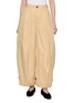 LAMRONS Cropped Button Hem Cotton Silk Balloon Pants