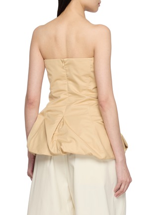 Back View - Click To Enlarge - LAMRONS - Strapless Twisted Cotton Silk Top