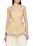 Main View - Click To Enlarge - LAMRONS - Strapless Twisted Cotton Silk Top