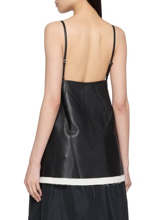 Back View - Click To Enlarge - LAMRONS - Contrast Trim Leather Camisole