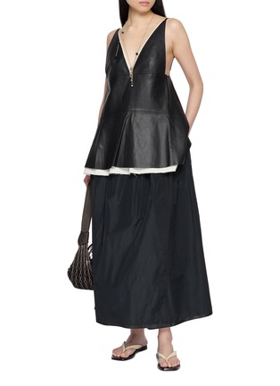 Figure View - Click To Enlarge - LAMRONS - Contrast Trim Leather Camisole