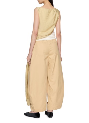 Back View - Click To Enlarge - LAMRONS - Sleeveless Knot Front Boat Neck Top