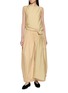LAMRONS Sleeveless Knot Front Boat Neck Top