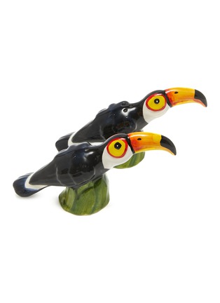 Detail View - Click To Enlarge - LES OTTOMANS - Tucanos Hand Painted Salt & Pepper Shaker Set