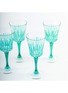 Detail View - Click To Enlarge - LES OTTOMANS - Striped Crystal Glass Wine Tumbler — Green