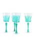 LES OTTOMANS Striped Crystal Glass Wine Tumbler — Green