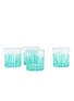 LES OTTOMANS Striped Crystal Glass Water Tumbler — Green