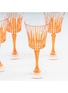  - LES OTTOMANS - Striped Crystal Glass Wine Tumbler — Orange