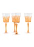 LES OTTOMANS Striped Crystal Glass Wine Tumbler — Orange