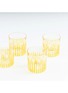  - LES OTTOMANS - Striped Crystal Glass Water Tumbler — Yellow