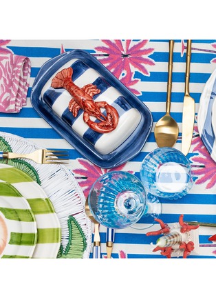 Detail View - Click To Enlarge - LES OTTOMANS - Lobster Hand Painted Ceramic Butter Dish