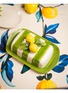 Detail View - Click To Enlarge - LES OTTOMANS - Lemon Hand Painted Ceramic Butter Dish