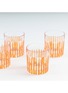 Detail View - Click To Enlarge - LES OTTOMANS - Striped Crystal Glass Water Tumbler — Orange