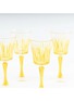  - LES OTTOMANS - Striped Crystal Glass Wine Tumbler — Yellow