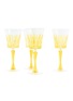 LES OTTOMANS Striped Crystal Glass Wine Tumbler — Yellow