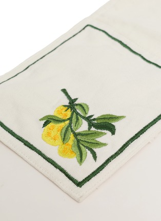 Detail View - Click To Enlarge - LES OTTOMANS - Lemon Hand Embroidered Cutlery Pochette