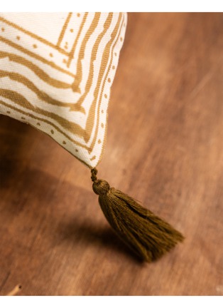 Detail View - Click To Enlarge - LES OTTOMANS - Palms Hand Printed Cotton Cushion