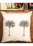 Detail View - Click To Enlarge - LES OTTOMANS - Palms Hand Printed Cotton Cushion
