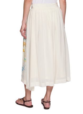 Back View - Click To Enlarge - MII - Harbour Landscape Printed Silk Skirt