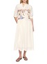 Figure View - Click To Enlarge - MII - Beach Scene Hand Embroidered Shirt Dress