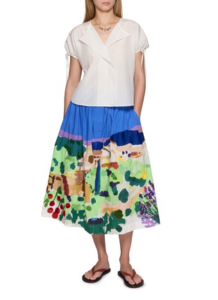 Figure View - Click To Enlarge - MII - Harbour Landscape Printed Silk Shirt