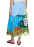Back View - Click To Enlarge - MII - Coastal Garden Printed Hand Embroidered Skirt