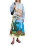 Figure View - Click To Enlarge - MII - Coastal Garden Printed Hand Embroidered Skirt