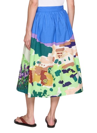 Back View - Click To Enlarge - MII - Garden Landscape Printed Hand Embroidered Skirt