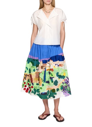 Figure View - Click To Enlarge - MII - Garden Landscape Printed Hand Embroidered Skirt