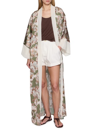 Figure View - Click To Enlarge - DISTRICT BY MARGHERITA MAZZEI - Palm Tree Print Kimono Robe