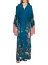 DISTRICT BY MARGHERITA MAZZEI Palm Tree Print Fringed Sleeve Kimono