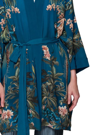  - DISTRICT MARGHERITA MAZZEI - Floral Print Contrast Trim Kimono
